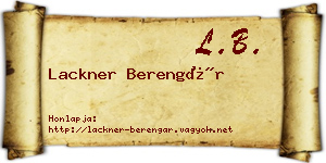 Lackner Berengár névjegykártya